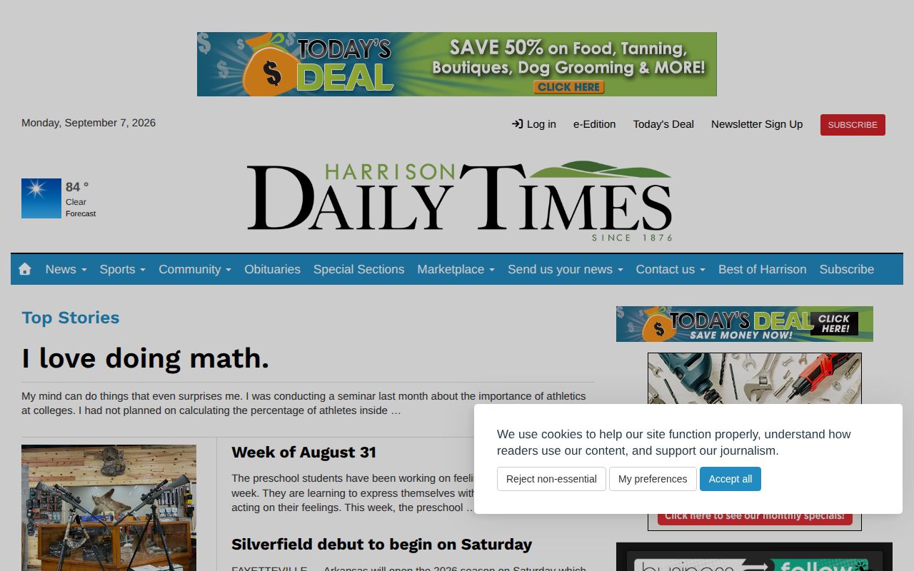 Harrison Daily Times website